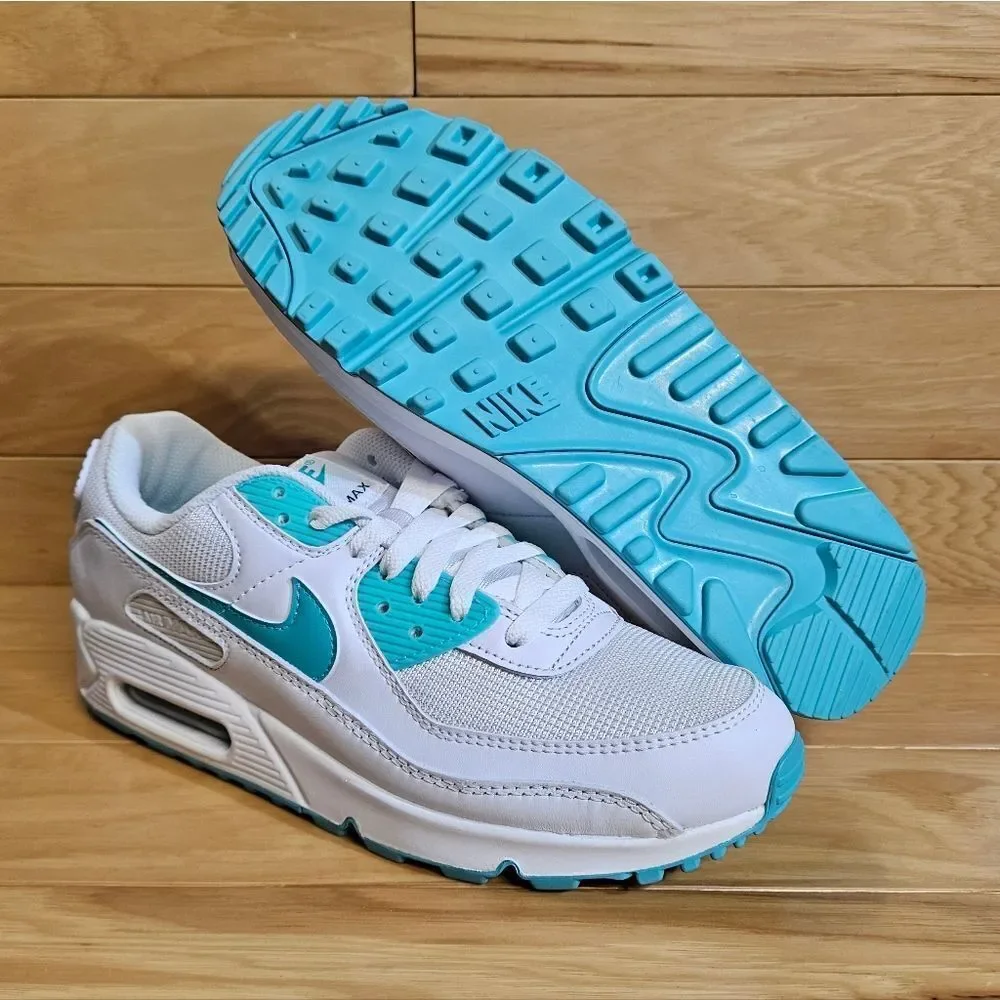 Nike Air Max 90 White Hyper Jade Black Size 8.5 Mens Shoe CT1028-102